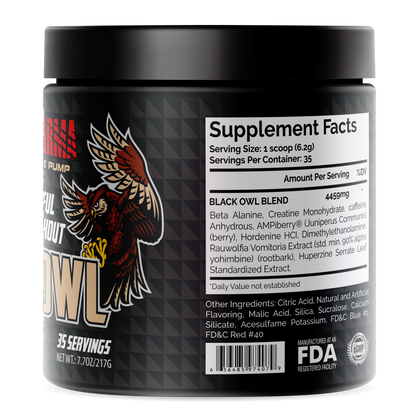 HUNTER PHARMA PRE-WORKOUT BLACK OWL POWDER ORANGE