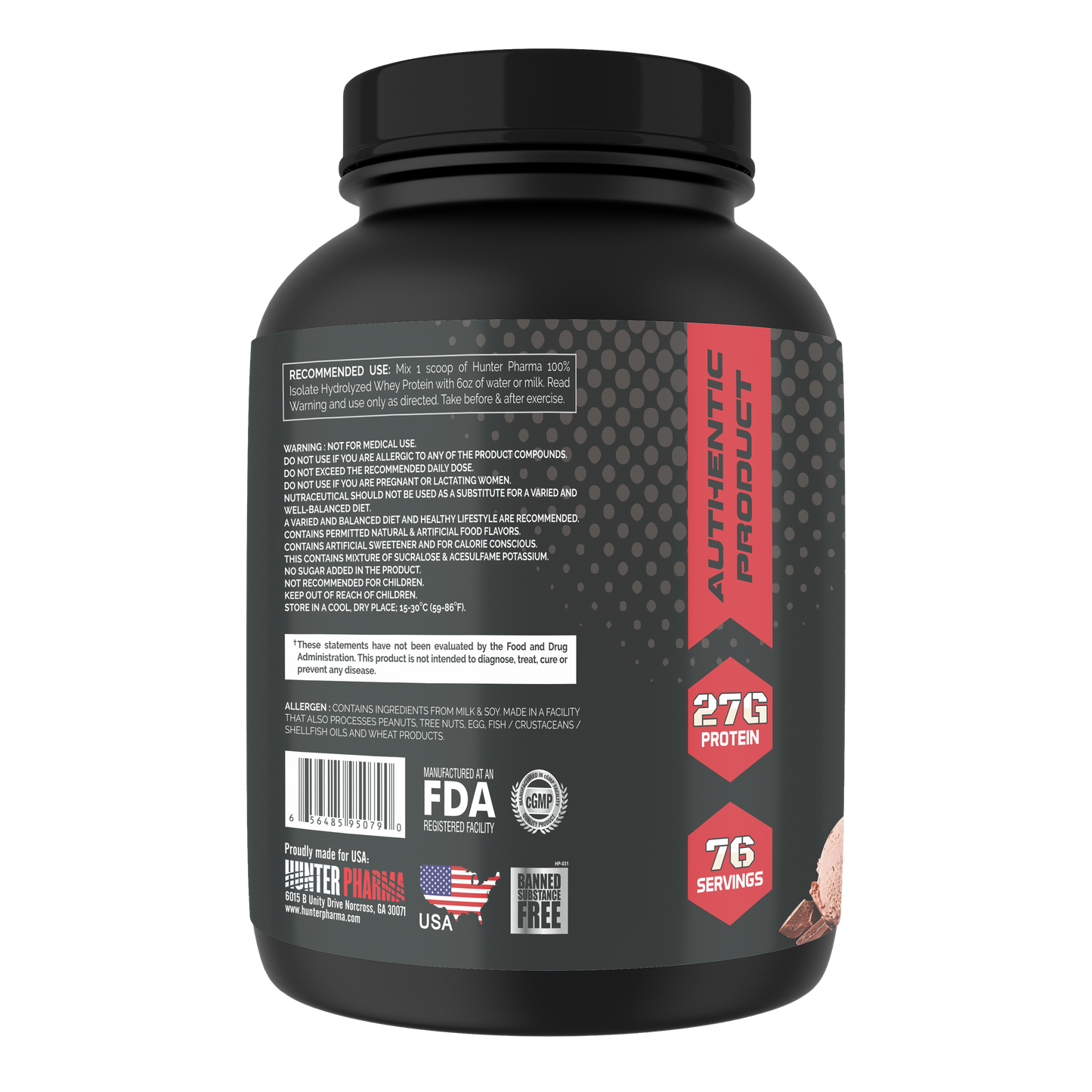 HUNTER PHARMA ISOLATE PROTEIN CHOCOLATE ICE CREAM