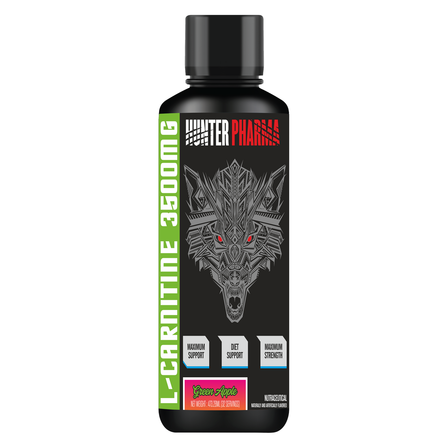 HUNTER PHARMA L-CARNITINE LIQUID GREEN APPLE