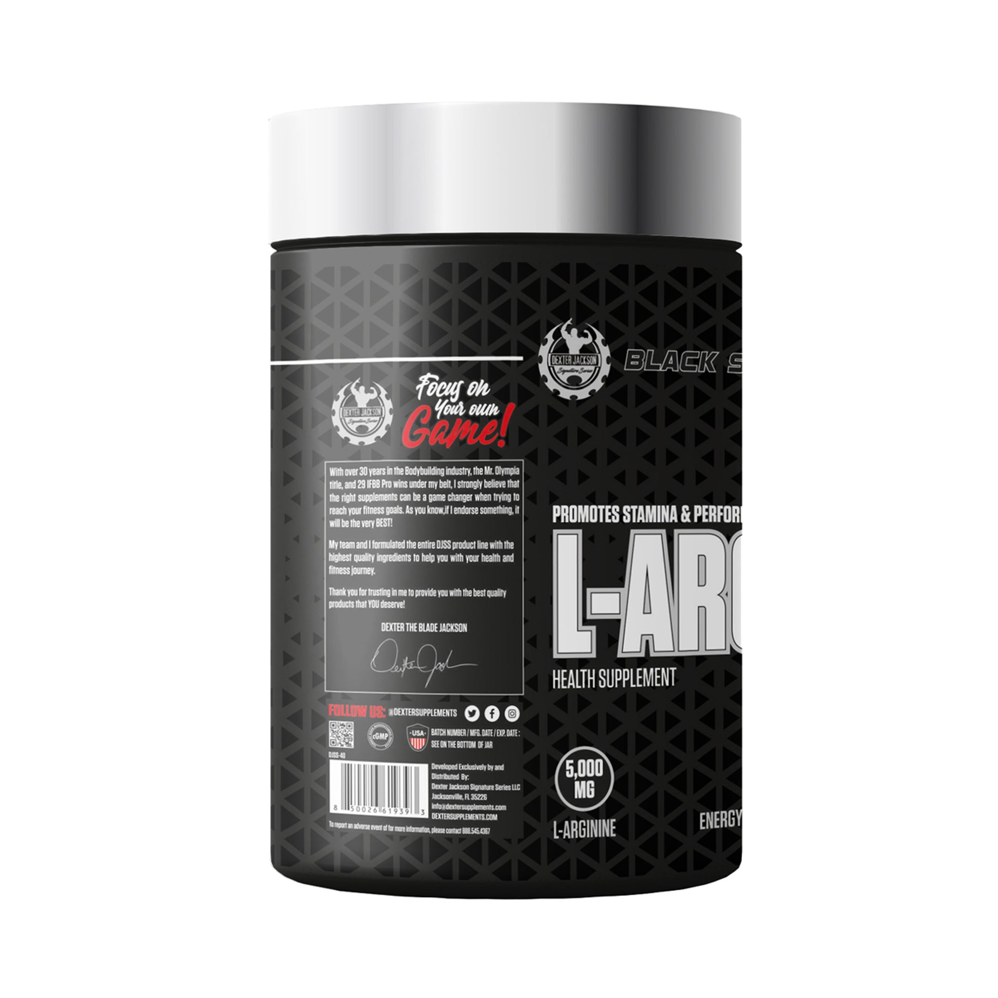 Dexter Jackson Signature Series Black Series L-Arginine - 5000Mg | Health Supplement | 30 Servings, 120 Tablets DEXTER JACKSON