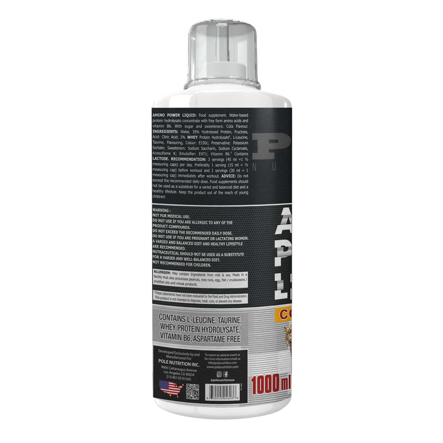 Pole Nutrition Amino Power Liquid Cola Flavor | 1000ml Pole Nutrition