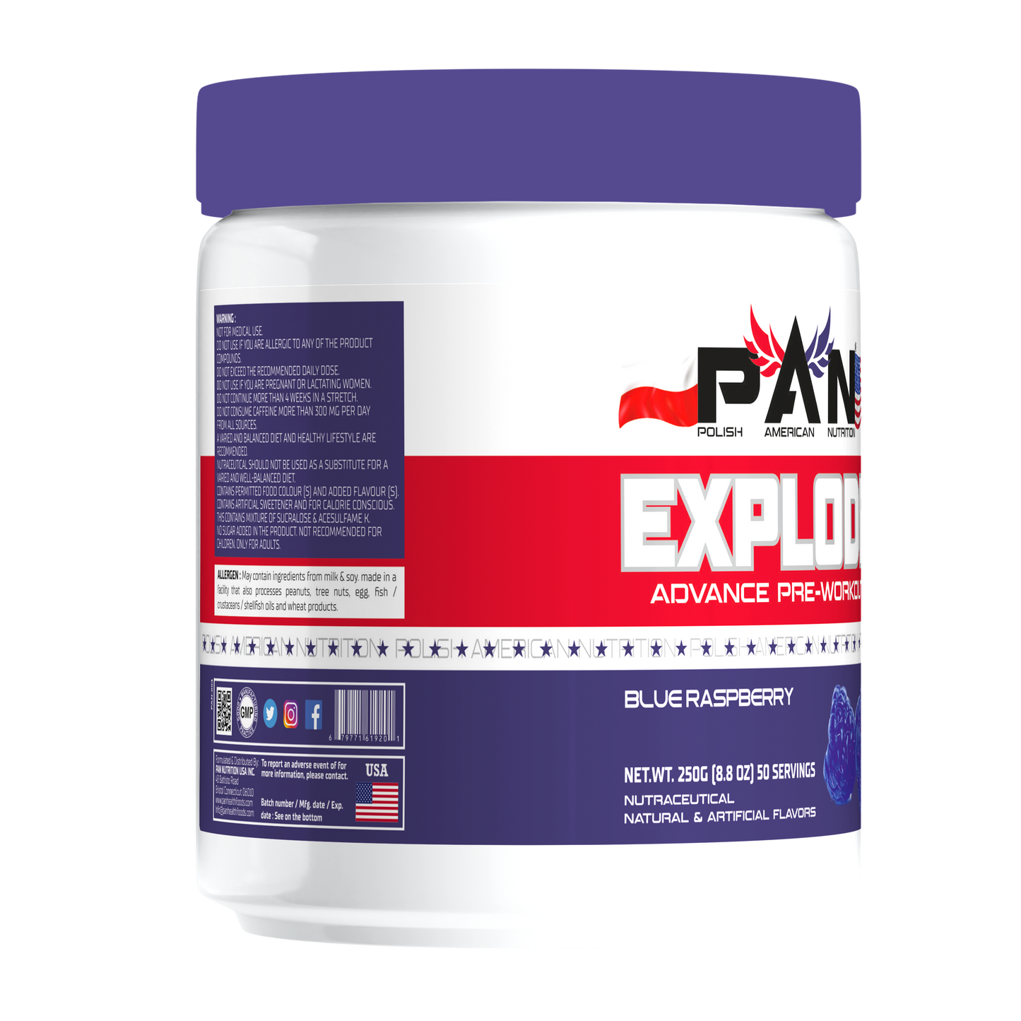 PAN NUTRITION Explode Advance Pre-Workout (Blue Raspberry)