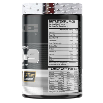 Pole Nutrition Amino-9 Tablets – Full Amino Acid Complex (324 Tablets)