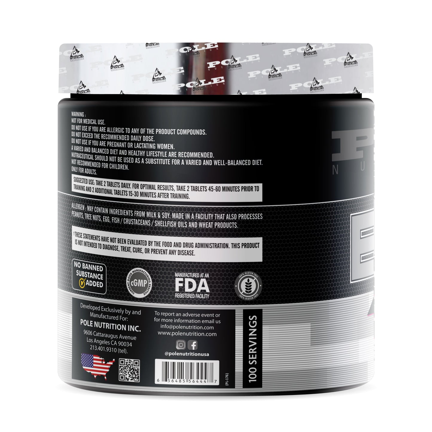 Pole Nutrition BCAA Tabs | 200 Tablets Pole Nutrition