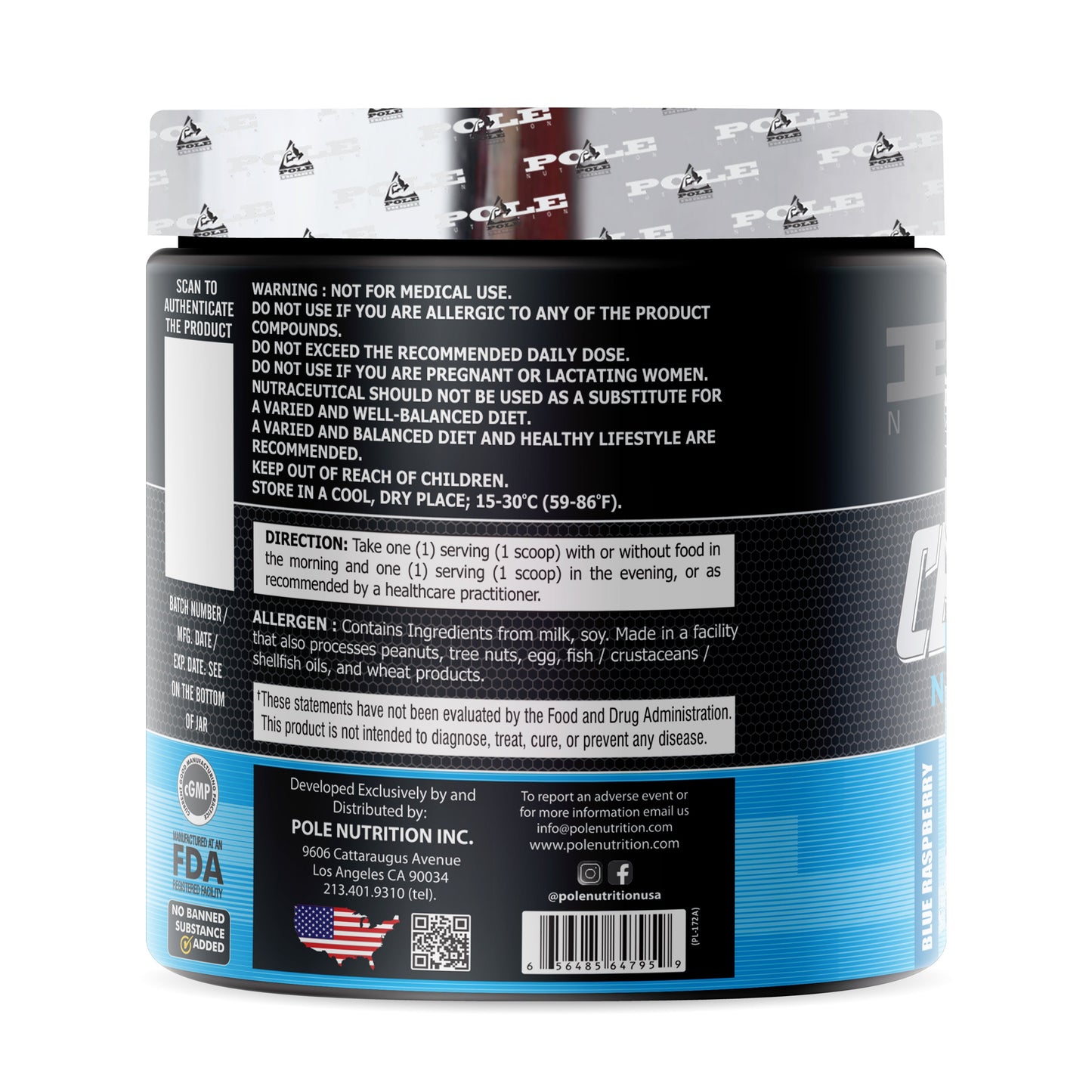 Pole Nutrition CLA + Carnitine 300g | 50 Servings Pole Nutrition