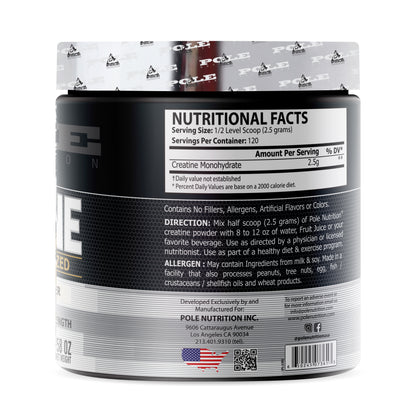 Pole Nutrition Creatine Monohydrate, 300 Grams Unflavoured