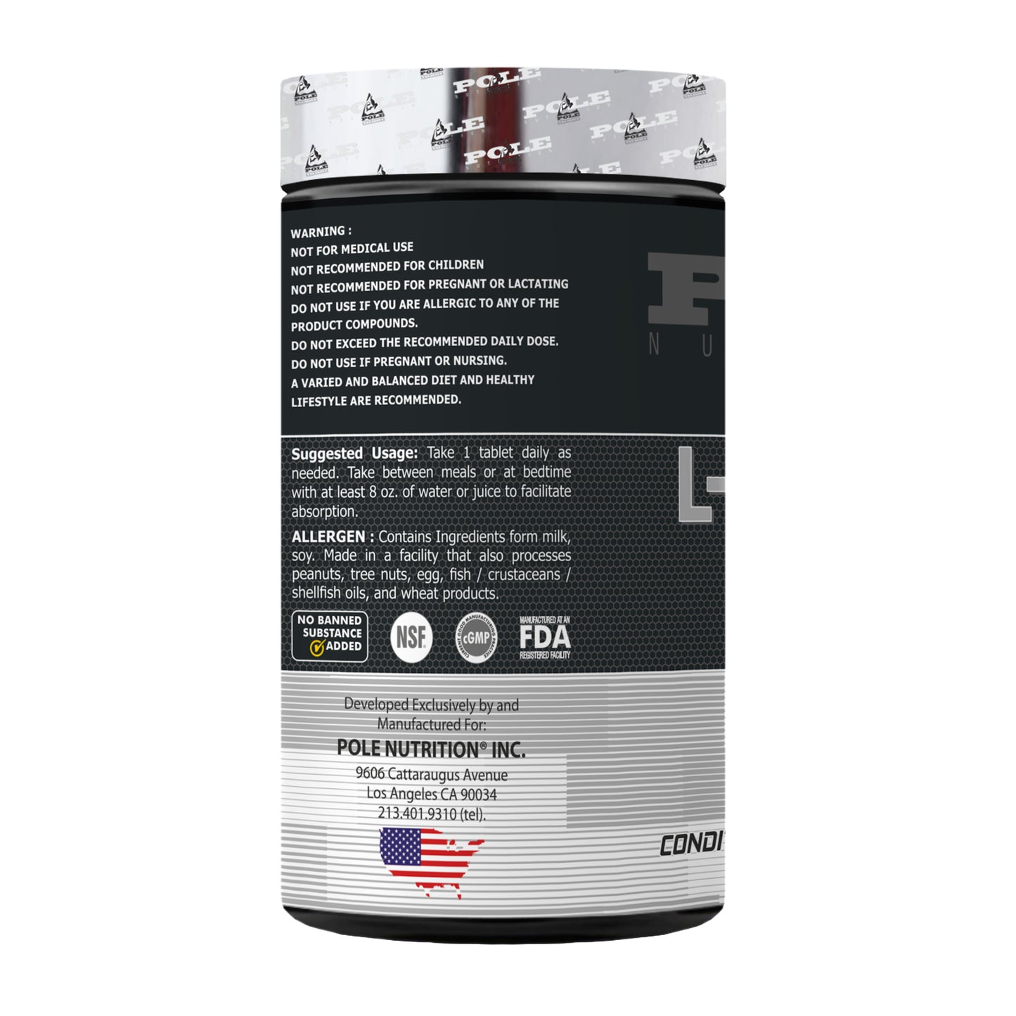 Pole Nutrition L-Arginine 1000mg, 120 Tablets