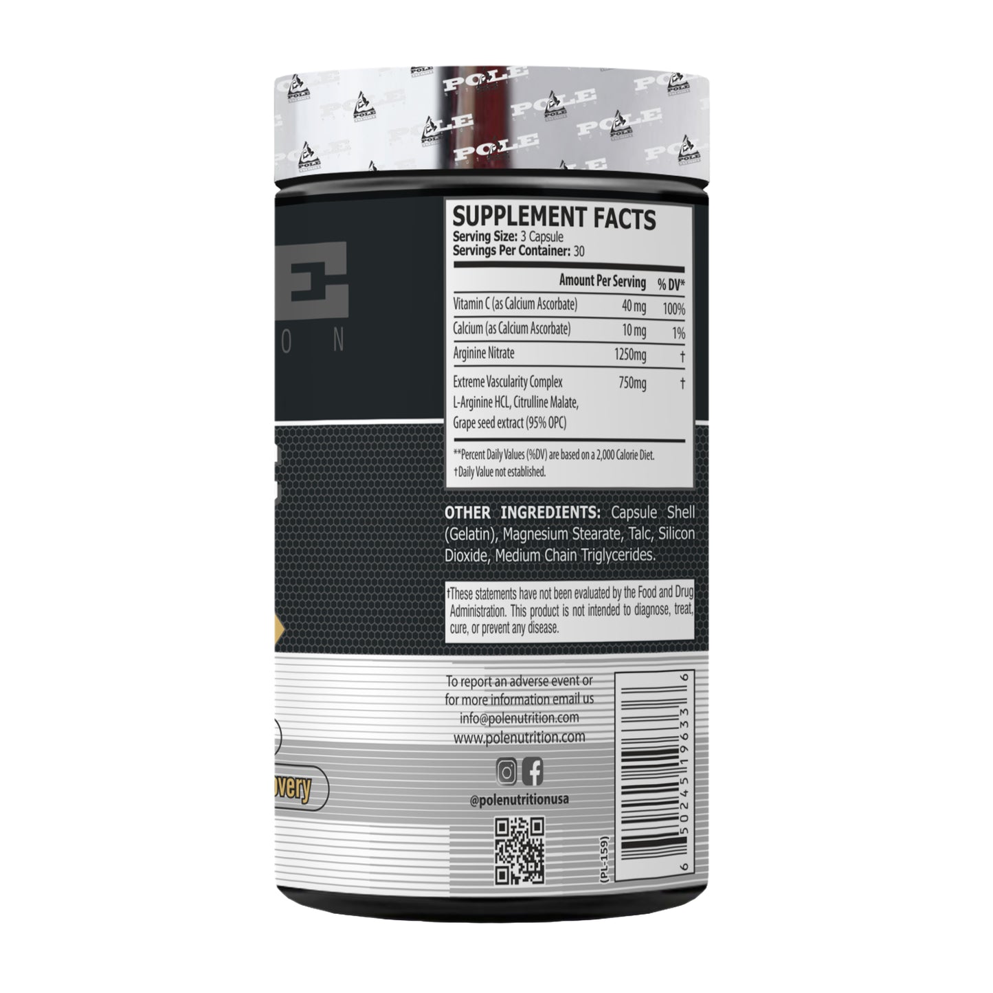 Pole Nutrition Nitric Oxide 90 Capsules
