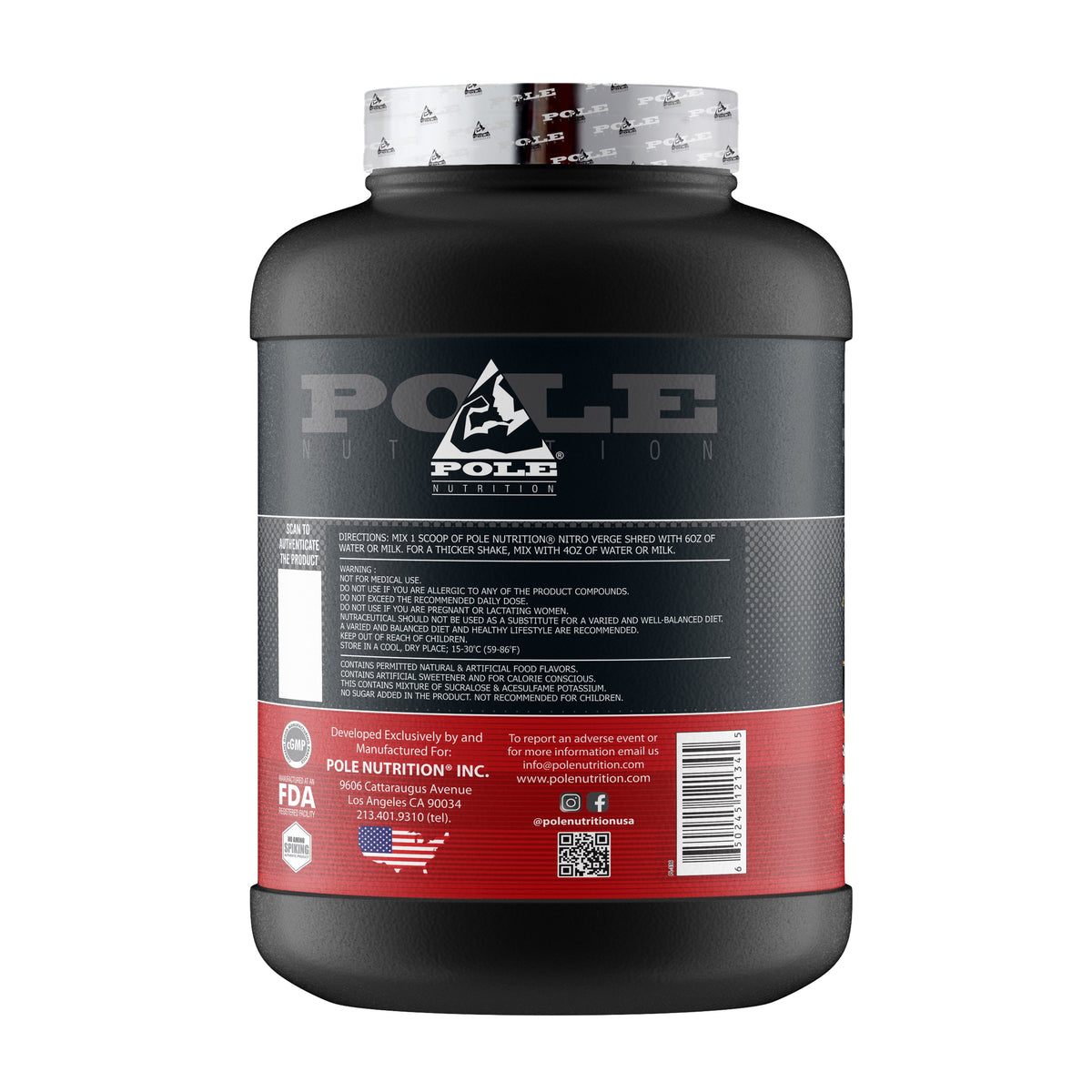 Pole Nutrition Nitro Verge Shred 5lbs | 2268g | 76 Servings Pole Nutrition