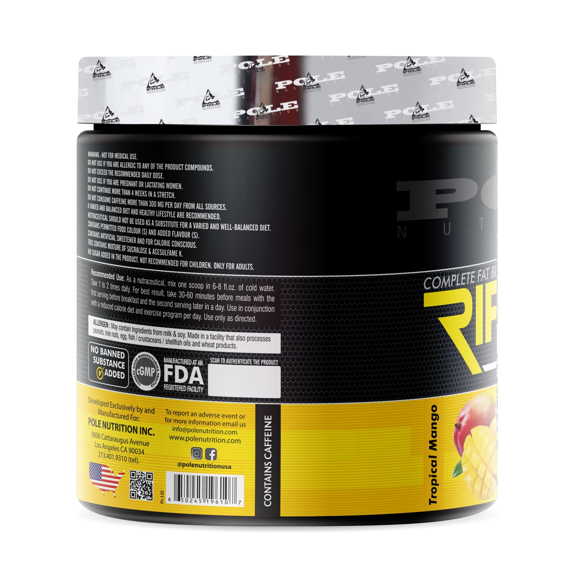 Pole Nutrition Ripper Fat Burner, 250g | 50 Servings Pole Nutrition