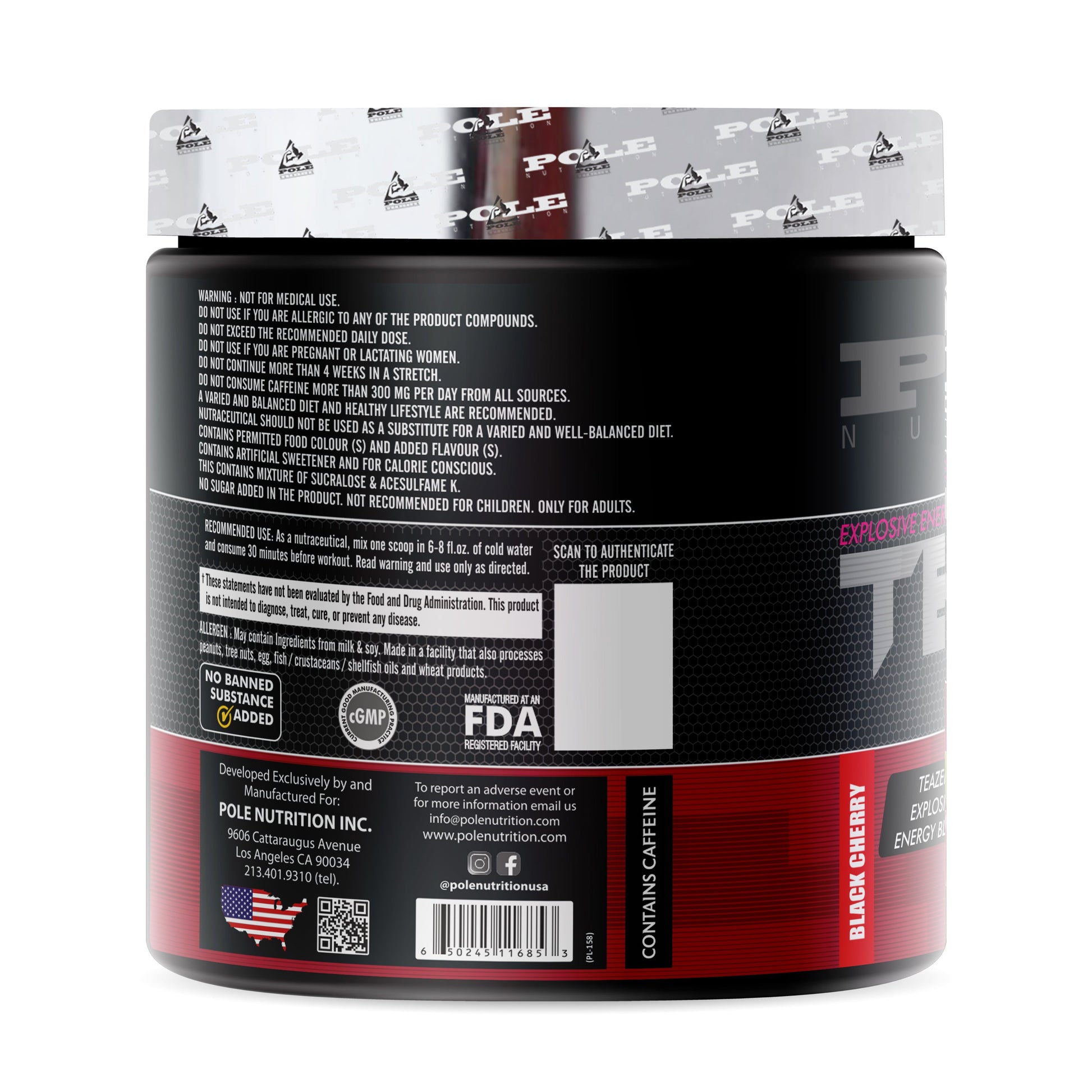 Pole Nutrition Teazer Pre Workout 270g | 30 Servings Pole Nutrition