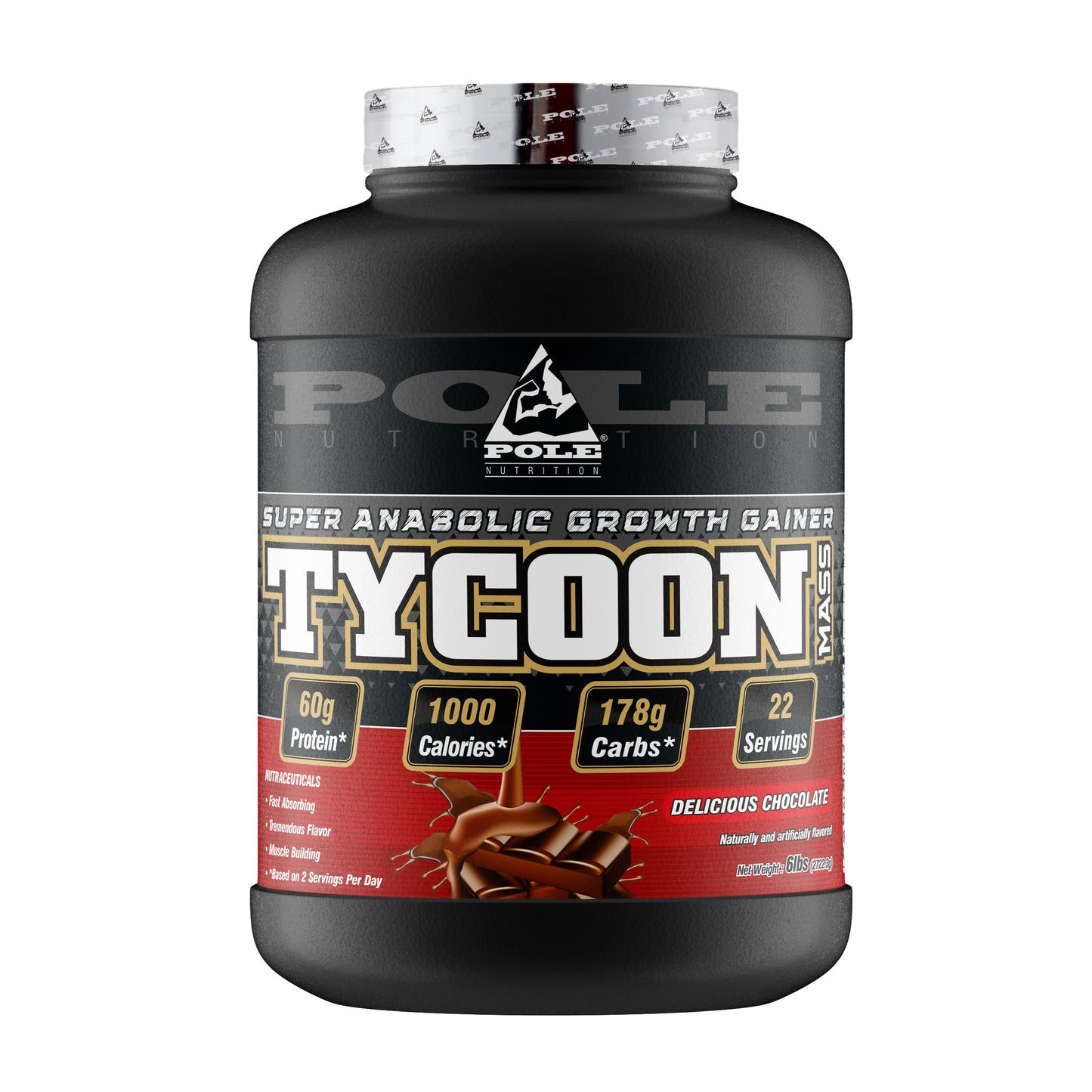 Pole Nutrition TYCOON Mass Gainer, 6Lbs Delicious Chocolate