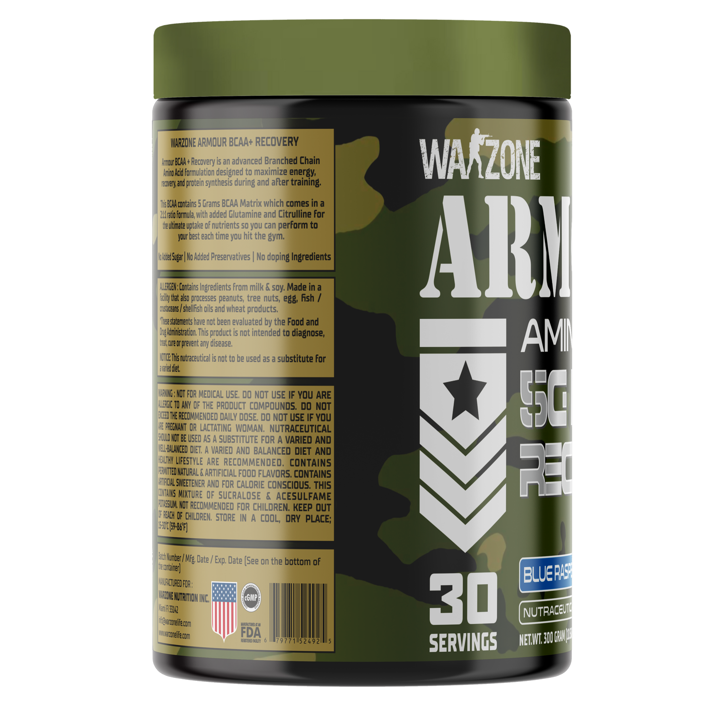 Warzone BCAA + Recovery 30 Serving WARZONE