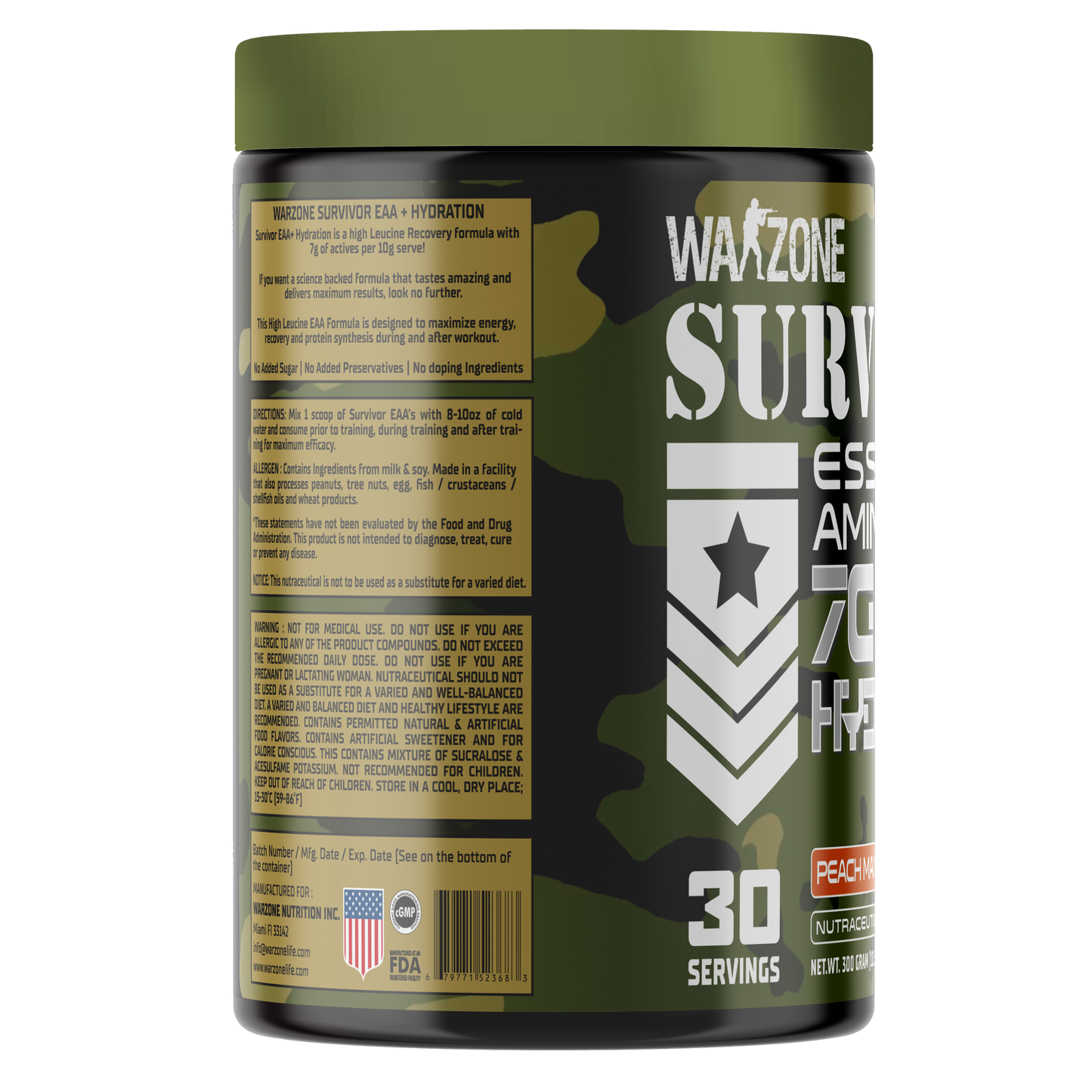 WARZONE EAA + HYDRATION 30 Serving - Peach Mango