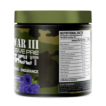 WarZone PRE WORKOUT (30 Servings) BLUE RASPBERRY