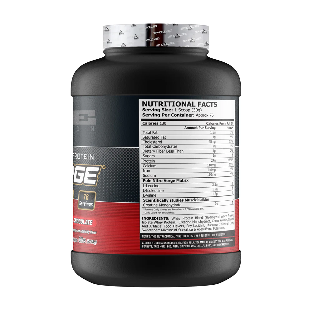 Pole Nutrition Nitro Verge Whey Protein, 5Lbs (Rich Chocolate) - Image 3