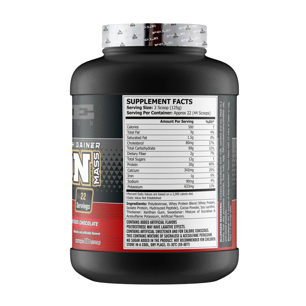 Pole Nutrition TYCOON Mass Gainer, 6Lbs Delicious Chocolate - Image 3