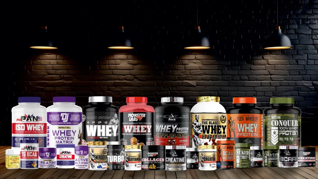 SSNC Direct promotional banner showcasing a premium range of authentic international fitness supplements