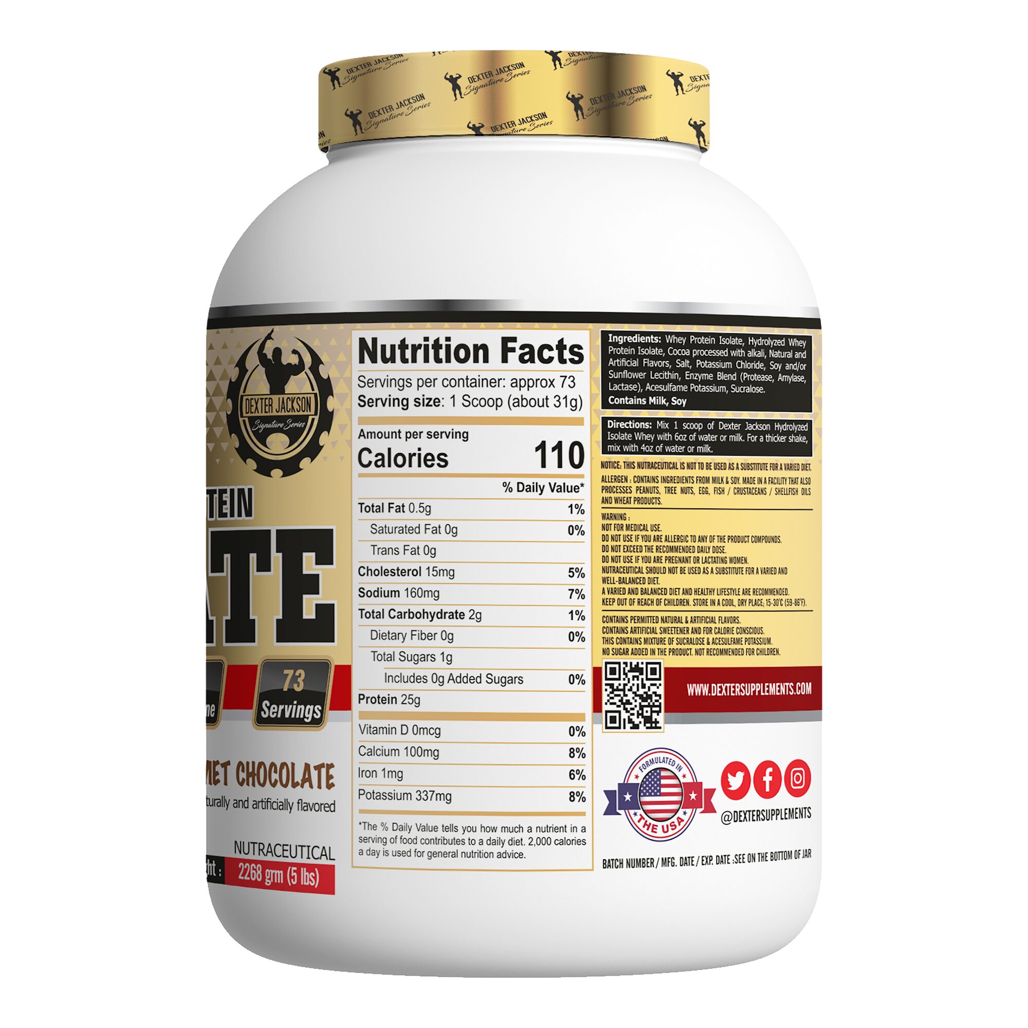 Dexter Jackson Gold Signature Series Isolate Protein 5 LBS - Image 3